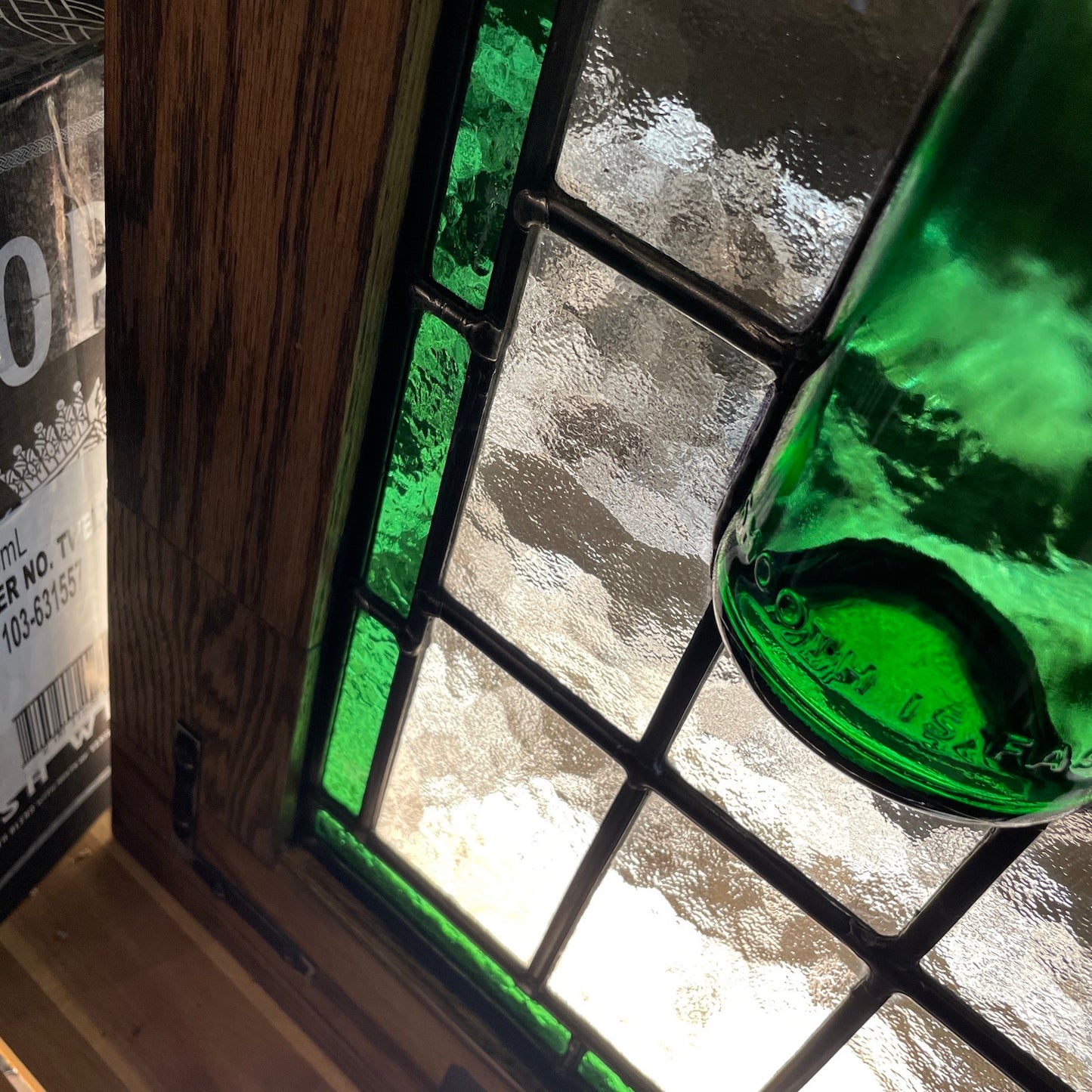 Half Bottle Stained Glass Panel - Whiskey, Wine, Beer of Your Choice.